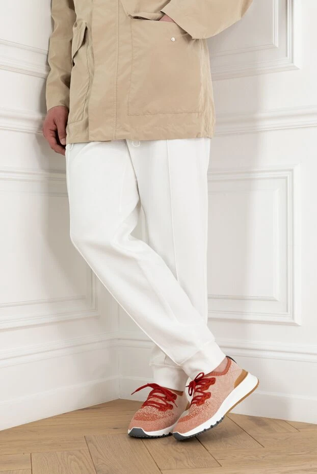 Brunello Cucinelli chine elastic knit sneakers red 188846 - photo 2