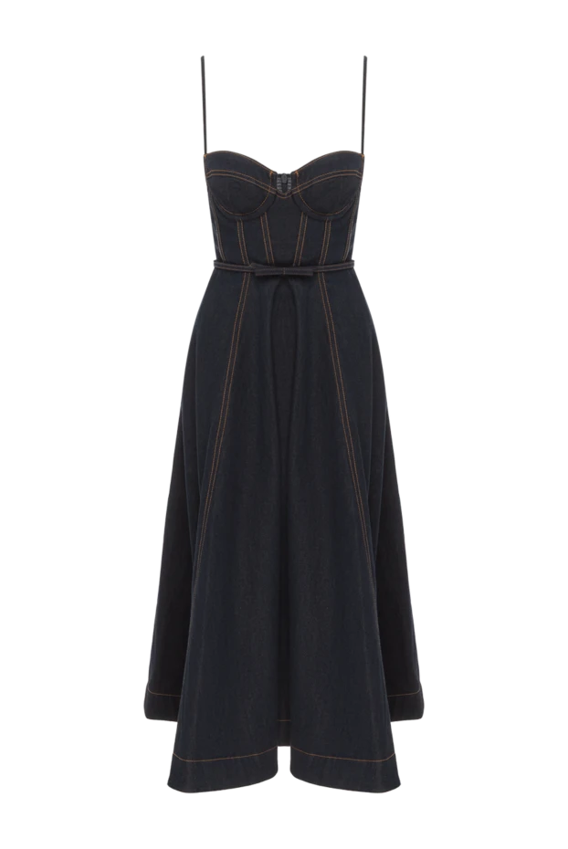 Zimmermann платье-корсет crush denim из хлопка синее 188863 - фото 1
