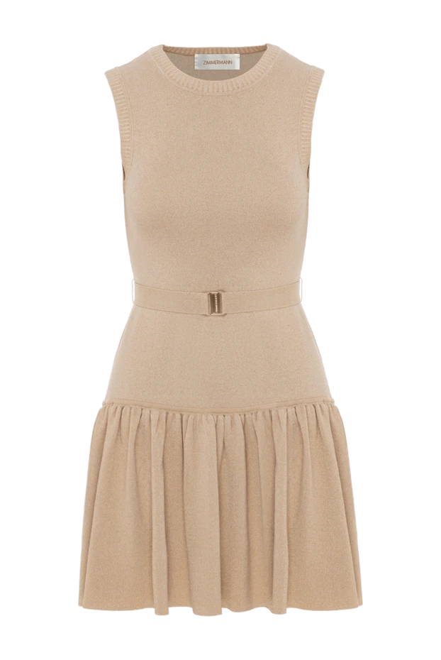 Zimmermann трикотажное мини-платье acacia metallic в кремово-золотом цвете 188867 - фото 1