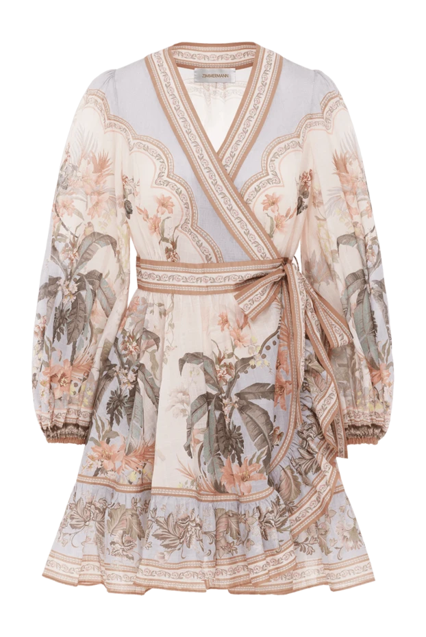 Zimmermann платье-халат wylie mini wrap frill с синим цветочным принтом 188868 - фото 1