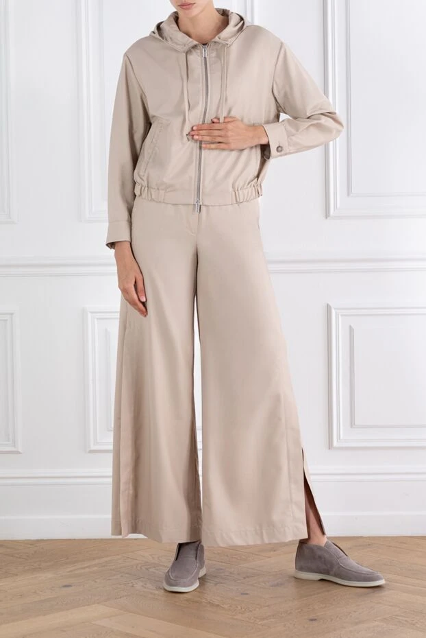 Peserico beige walking suit with wide trousers 188882 - photo 2