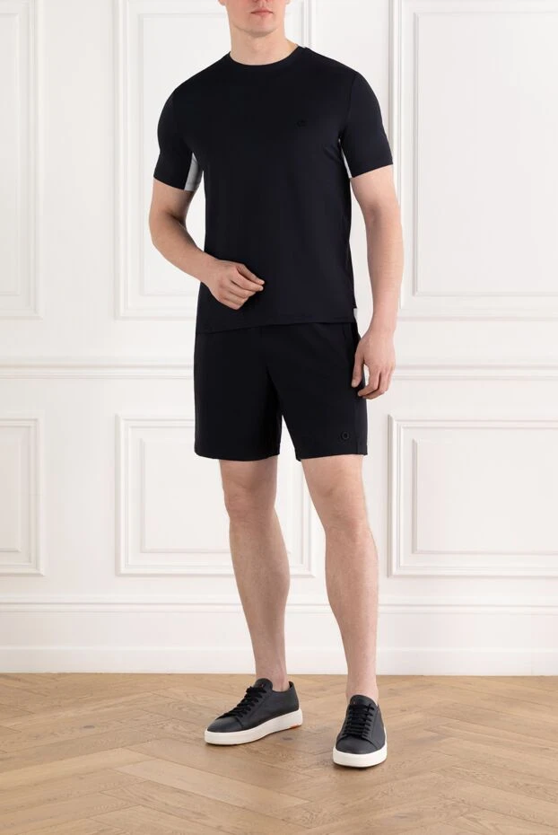 Stefano Ricci blue men's suit consisting of a t-shirt and shorts with white inserts 188890 - photo 2