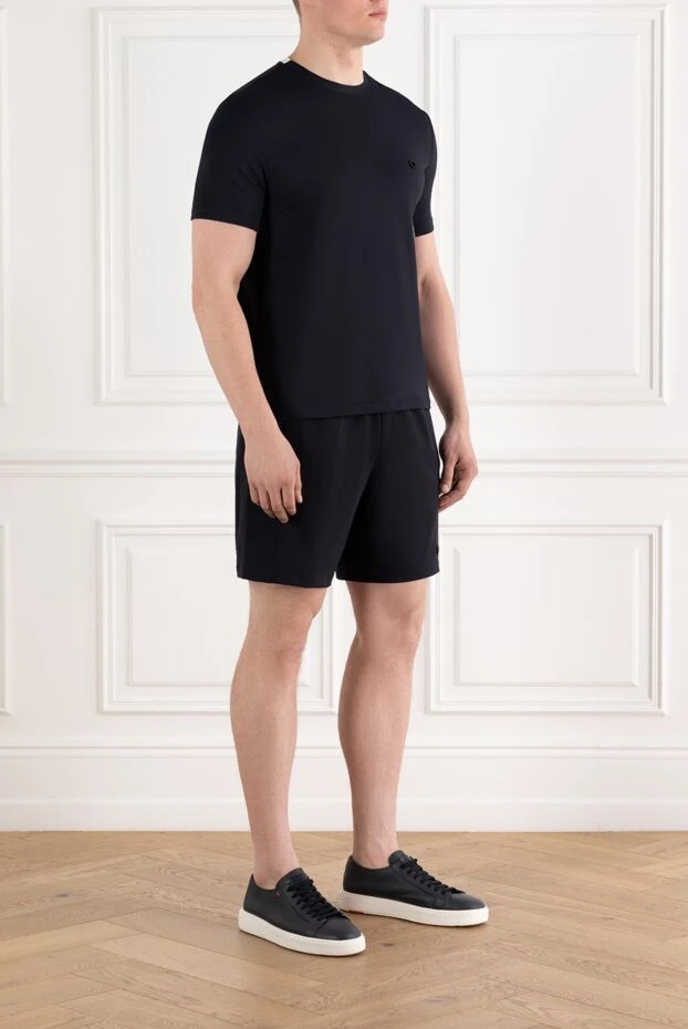 Stefano Ricci blue men's suit consisting of a t-shirt and shorts with white inserts 188890 - photo 3
