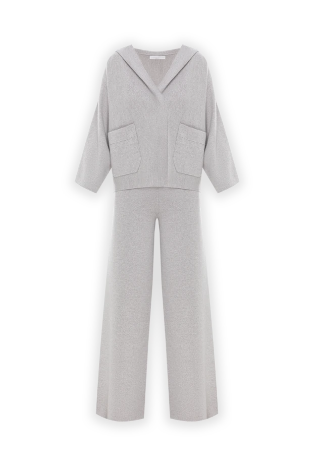 Fabiana Filippi wool jacket with hood and patch pockets with trousers gray 188893 - photo 1