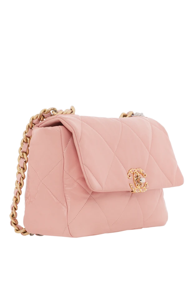 Chanel pink chanel 19 flap quilted sheepskin bag with chain 188902 - photo 2