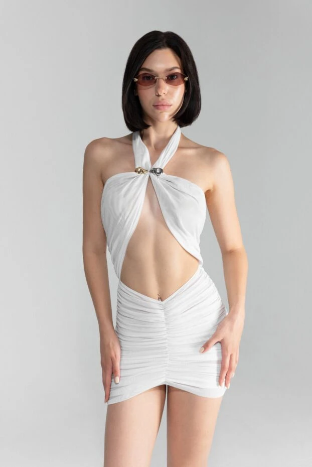 Moeva купальник carolina white з вирізом та драпіруванням 188961 - фото 2