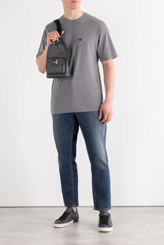 Dolce & Gabbana grey oversized cotton pique t-shirt with logo 188976 - photo 2