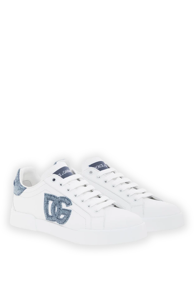 Dolce & Gabbana снікери portofino light з телячої шкіри наппа з аплікацією dg з деніму 188988 - фото 3