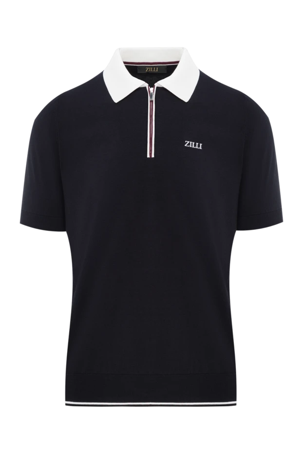 Zilli polo with zip in dark blue zilli golfmade of cotton 189014 - photo 1