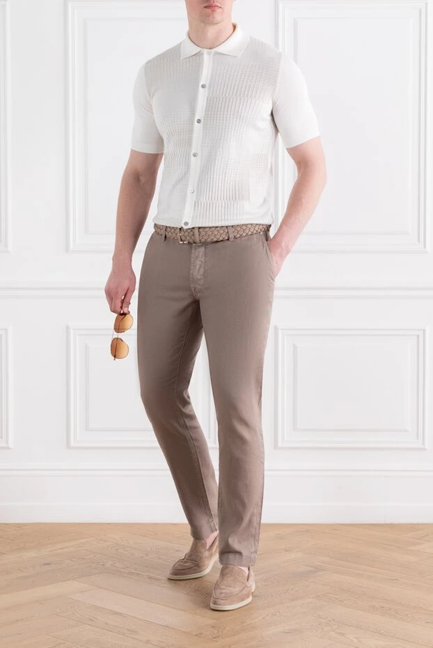 Zilli летнее поло на пуговицах с текстурным узором из шелка и хлопка 189025 - фото 2