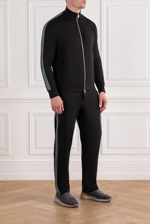 Zilli blue men's cotton and silk tracksuit with zip 189027 - photo 3