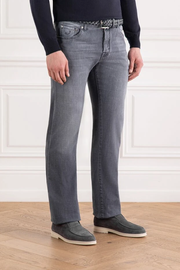 Jacob Cohen men's grey stretch cotton distressed jeans 189046 - photo 3