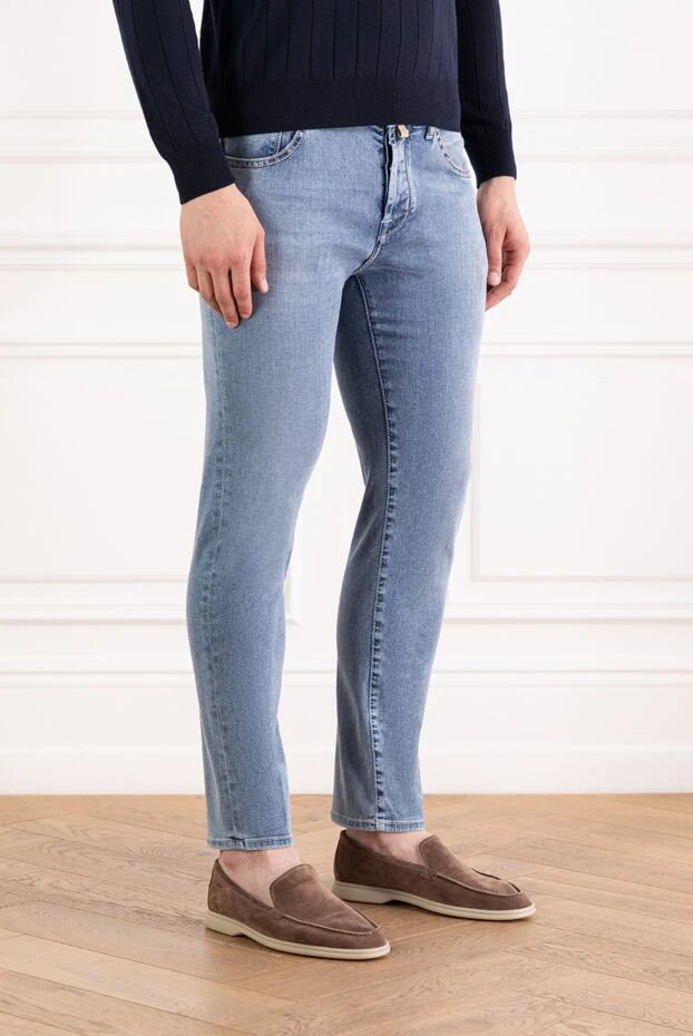 Jacob Cohen blue men's jeans made of cotton with lyocell stone washed 189049 - photo 3