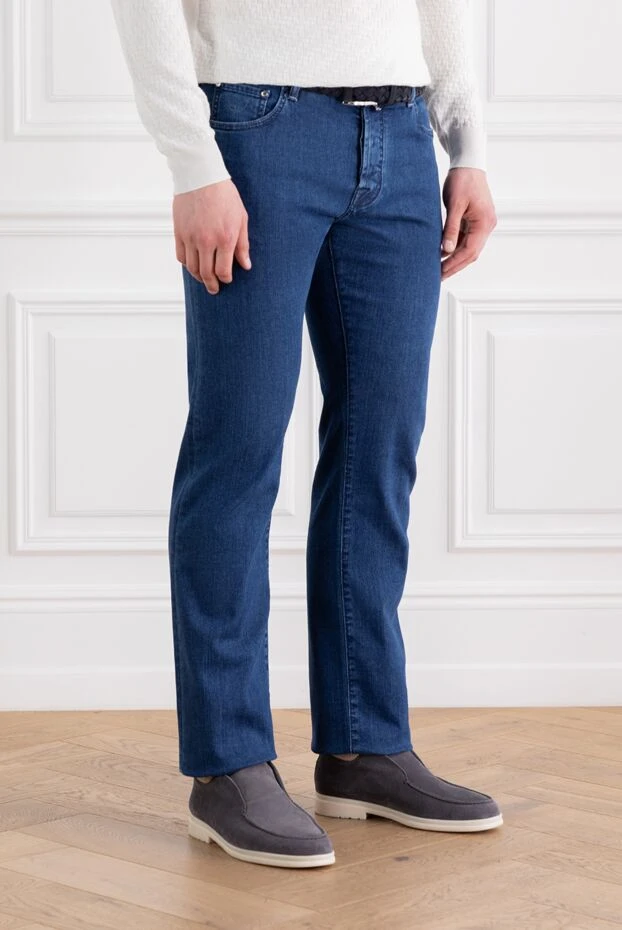 Jacob Cohen blue men's cotton jeans with five pockets 189059 - photo 3