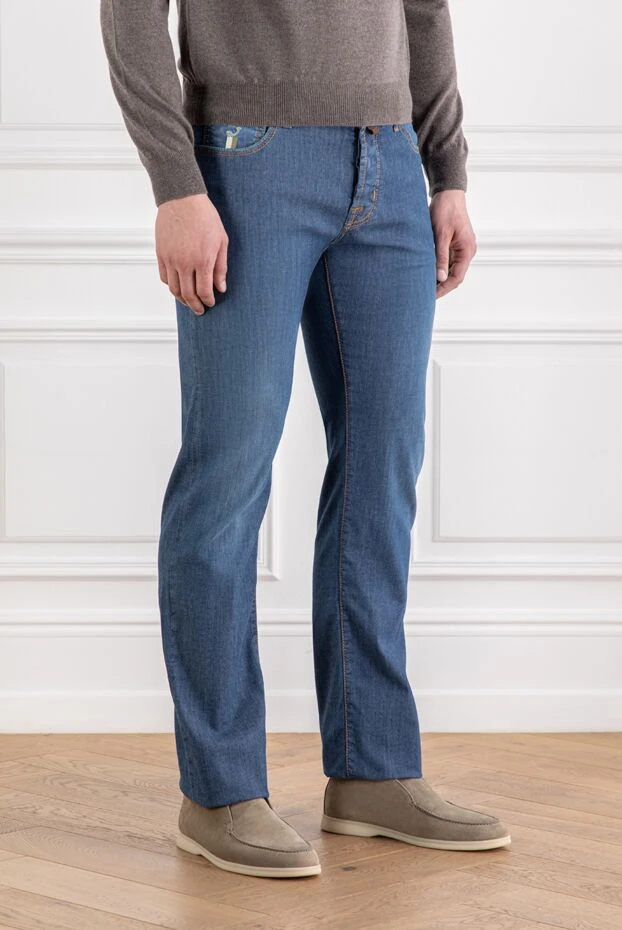 Jacob Cohen light blue straight leg distressed jeans for men 189060 - photo 3