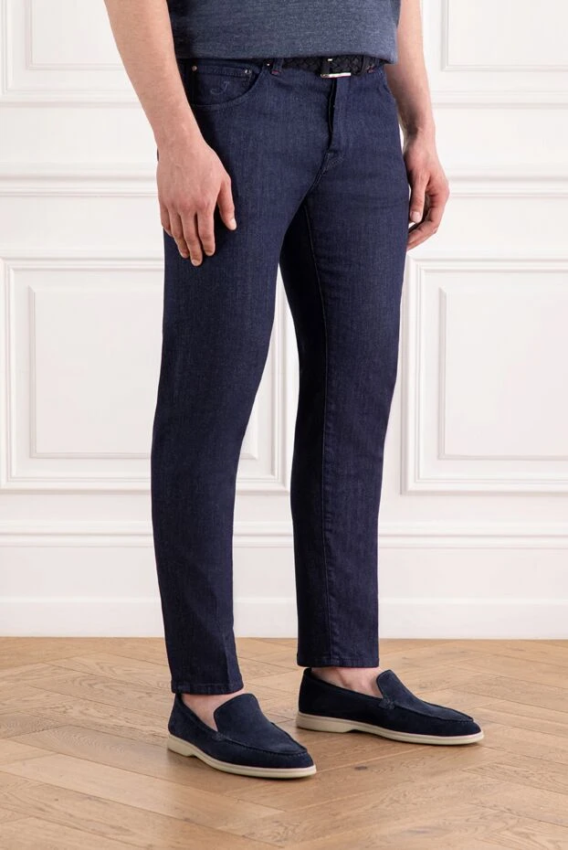 Jacob Cohen dark blue men's straight jeans with five pockets 189066 - photo 3