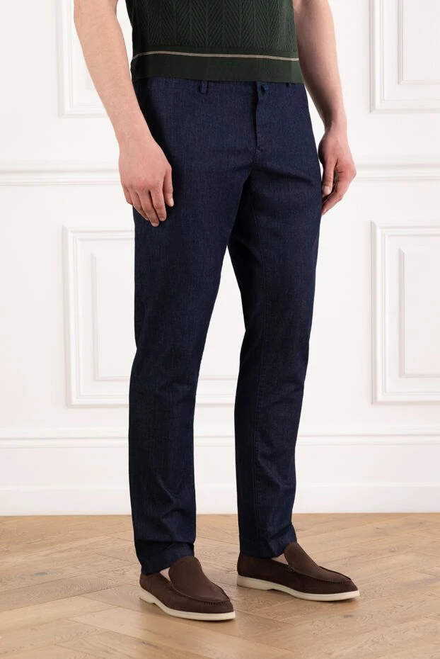 Jacob Cohen straight-leg trousers made of cotton blend with textured surface and medium rise, blue 189084 - photo 3