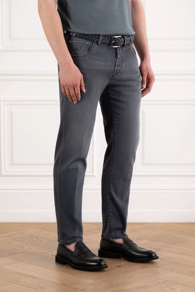 Jacob Cohen серые джинсы с эластичными волокнами и контрастной строчкой 189086 - фото 3