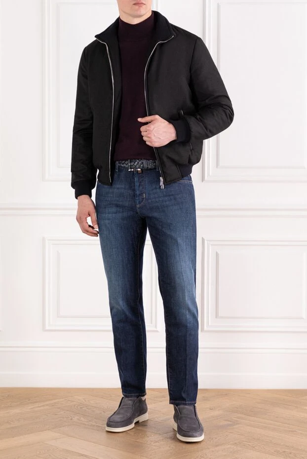 Enrico Mandelli чоловічий короткий пуховик із вовни та кашеміру чорний 189095 - фото 2