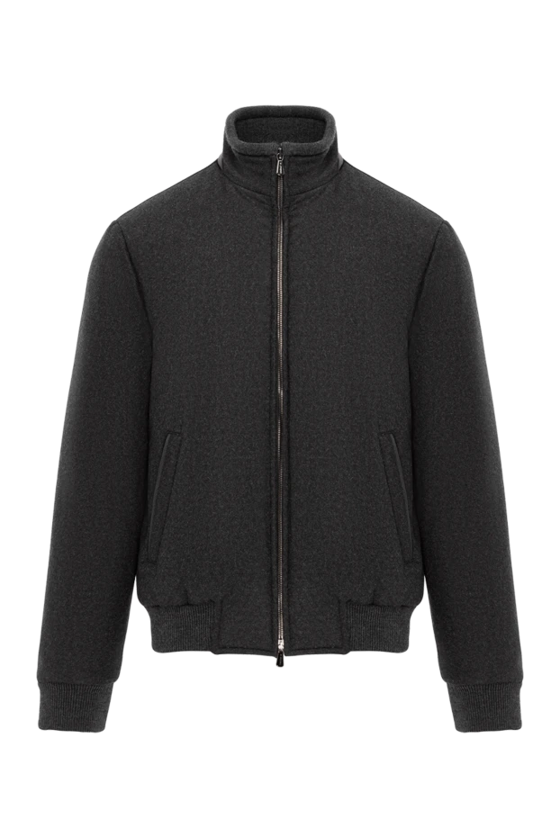 Enrico Mandelli чоловічий короткий пуховик із вовни та кашеміру сірий 189096 - фото 1