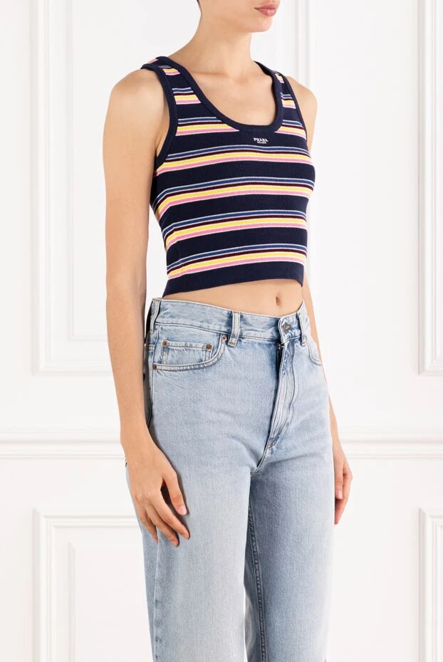 Prada slim fit cotton jersey striped tank top 189125 - photo 3