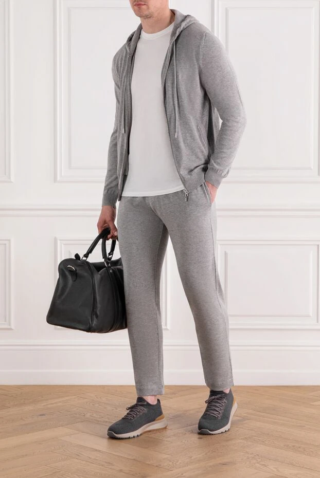 Svevo grey men's cotton cashmere hooded tracksuit 189137 - photo 2