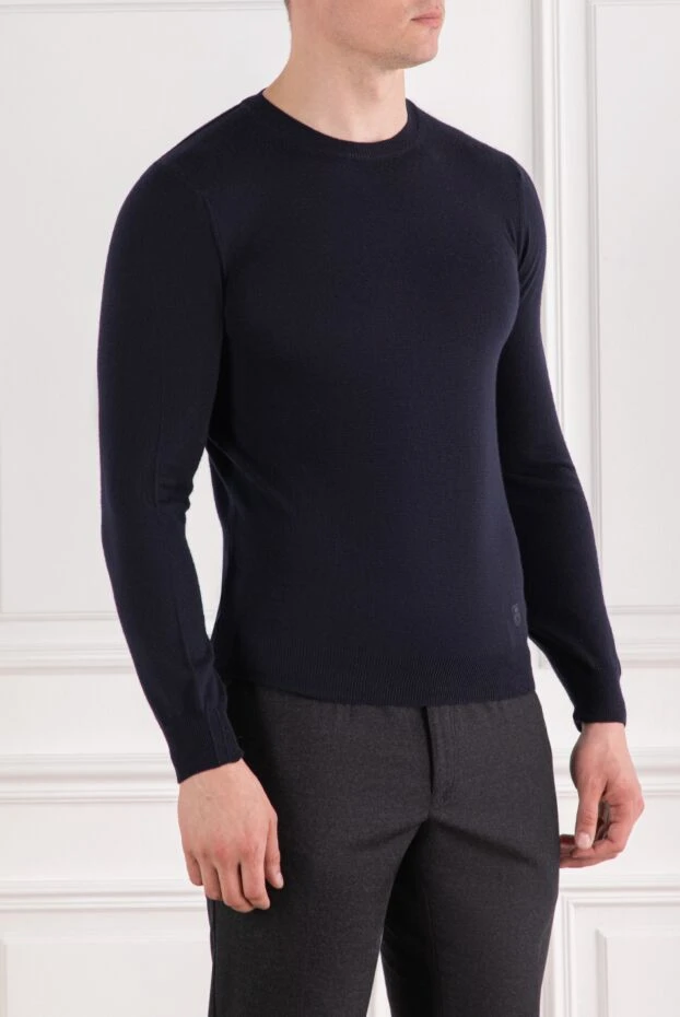 Corneliani basic jumper with a round neck in snow-colored wool 189149 - photo 3