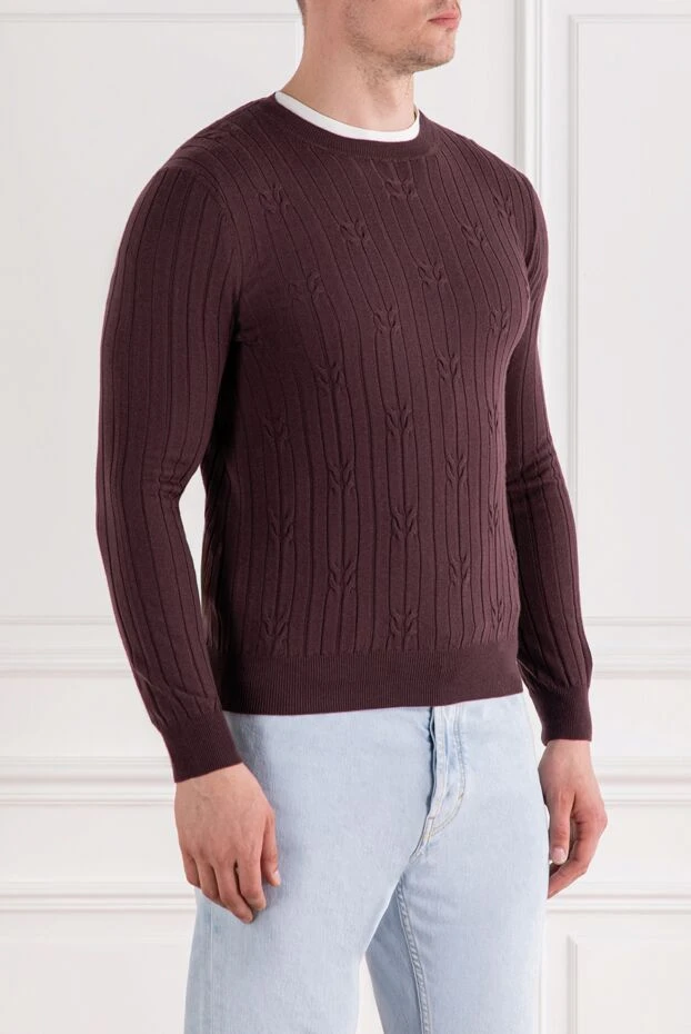 Corneliani burgundy wool jumper with textured knit 189152 - photo 3