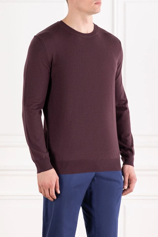 Corneliani bordeaux wool jumper with elastic cuffs 189153 - photo 3