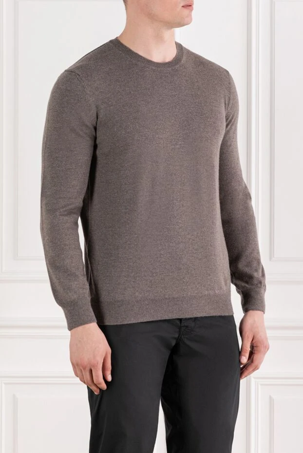 Corneliani beige men's wool crew neck jumper 189154 - photo 3