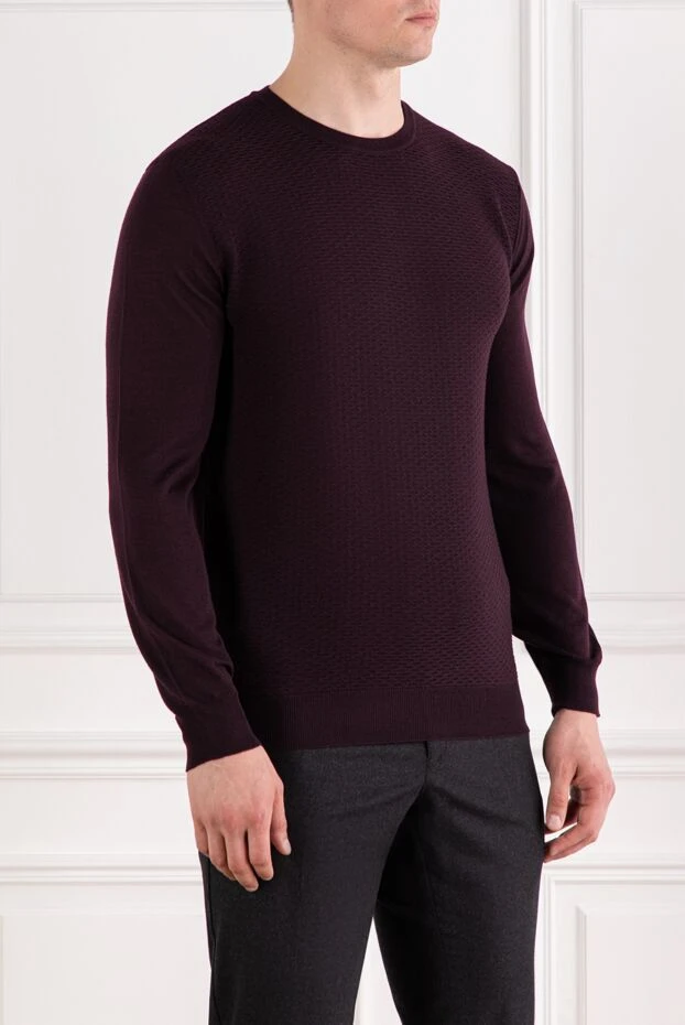 Corneliani textured jumper in a wine shade made of soft jersey 189156 - photo 3