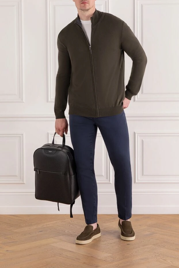 Corneliani men's brown wool zip up cardigan 189165 - photo 2