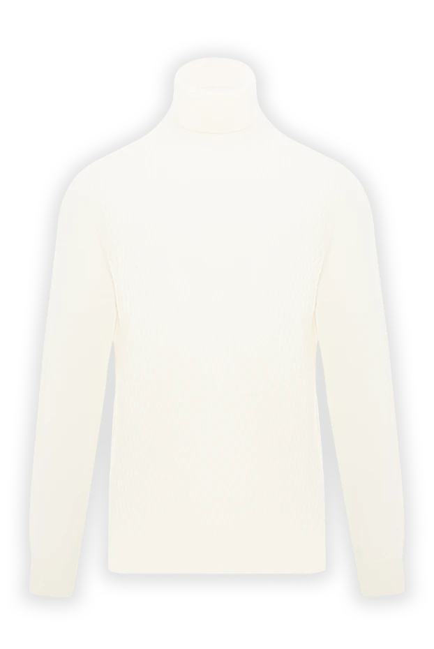 Corneliani белый мужской гольф из итальянской шерсти 189170 - фото 1