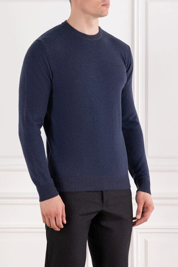 Corneliani men's navy blue wool and cashmere jumper 189182 - photo 3