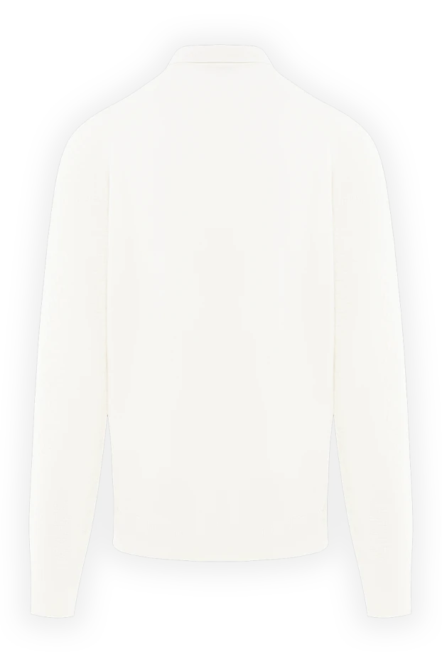 Corneliani white wool polo shirt with long sleeves and zip 189202 - photo 2