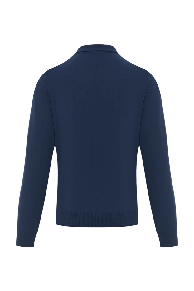 Corneliani blue wool polo shirt long sleeve mens 189212 - photo 2