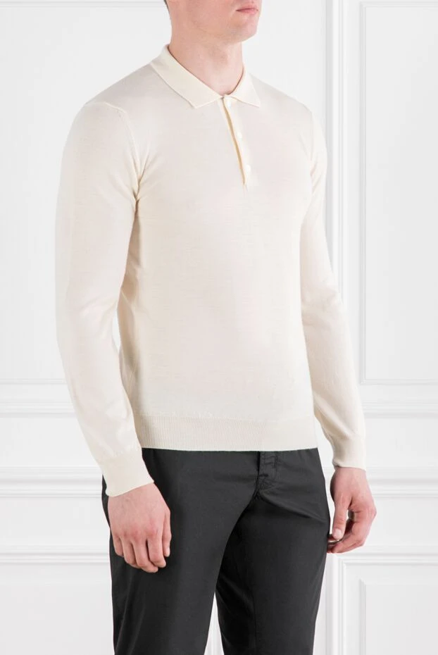 Corneliani light wool polo shirt with long sleeves 189225 - photo 3