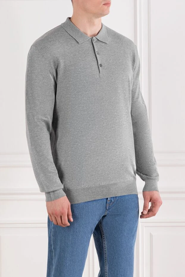 Corneliani long sleeve wool polo in a noble shade of grey 189227 - photo 3