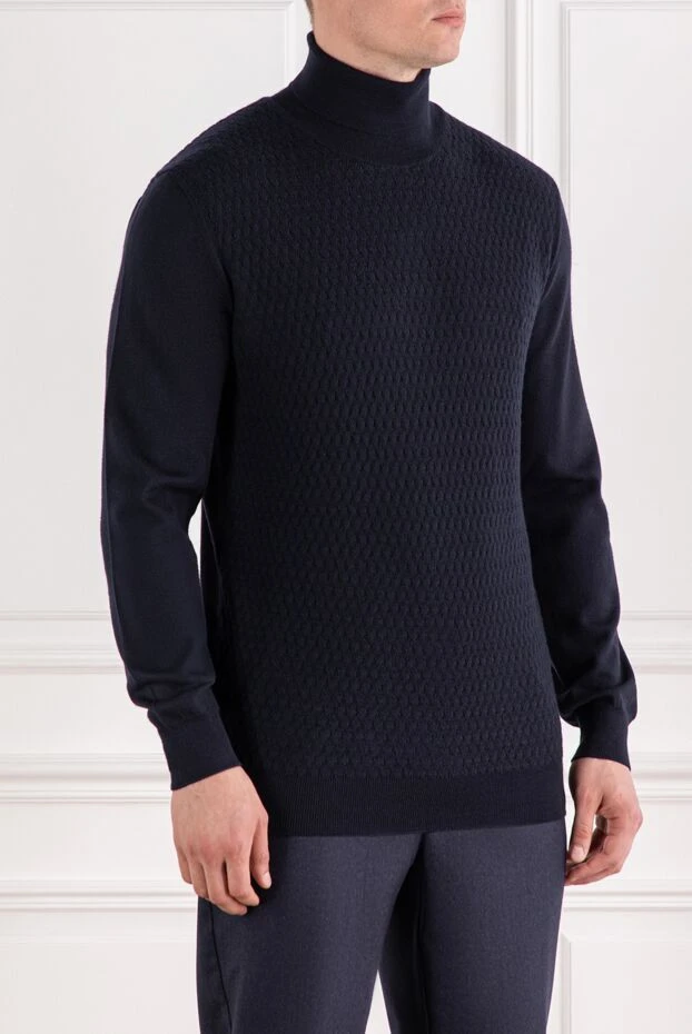 Corneliani шерстяной гольф с фактурным узором синий 189230 - фото 3