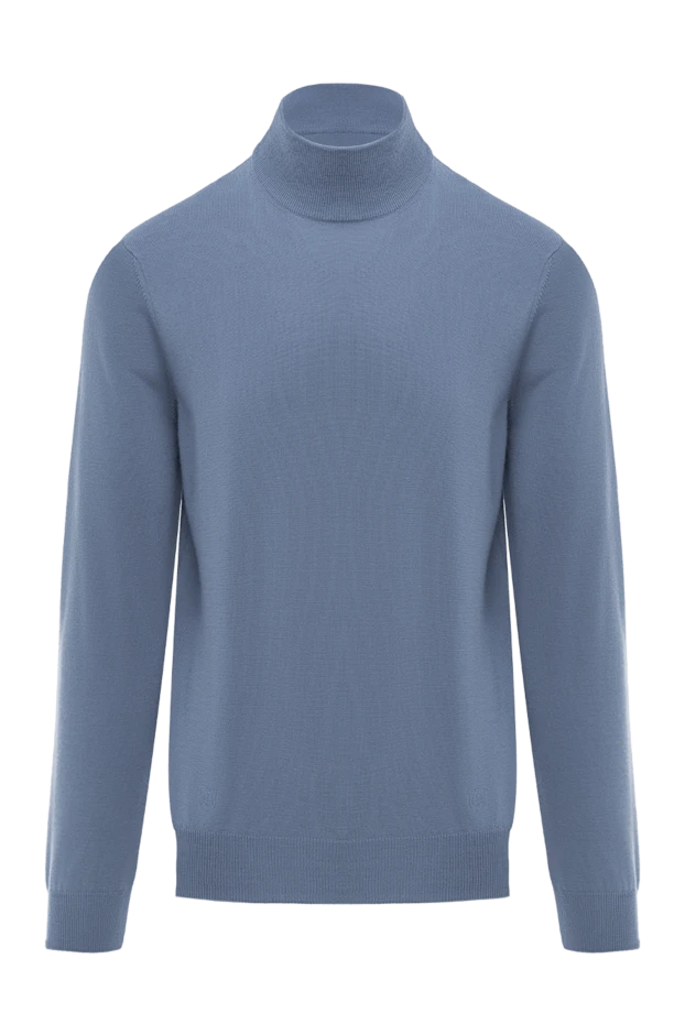 Corneliani men's stand-up collar jumper made of blue wool 189238 - photo 1