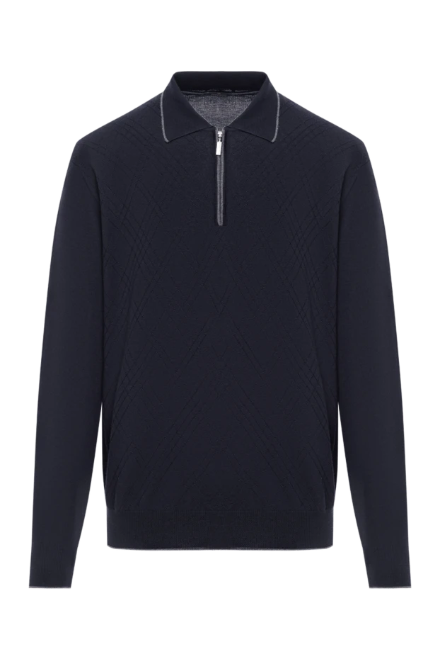 Ferrante polo shirt with zip and embossed pattern in soft retro style 189250 - photo 1