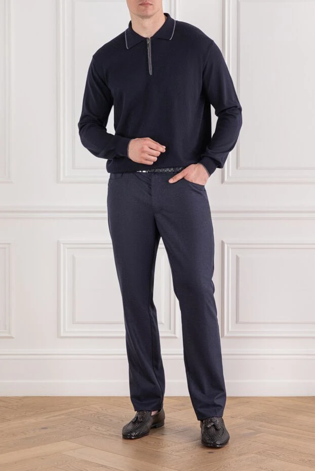 Ferrante polo shirt with zip and embossed pattern in soft retro style 189250 - photo 2