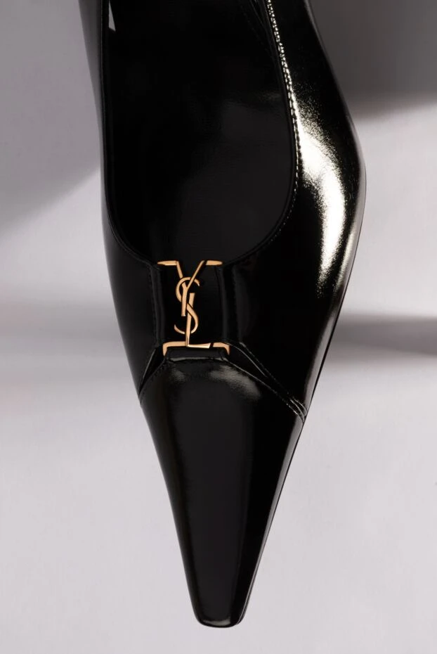 Saint Laurent babylone breteuil smooth leather pumps black 189257 - photo 2