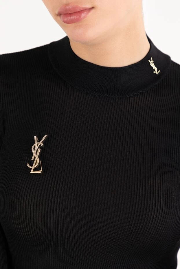 Saint Laurent брошка cassandre з фактурою крученого шнура 189261 - фото 2