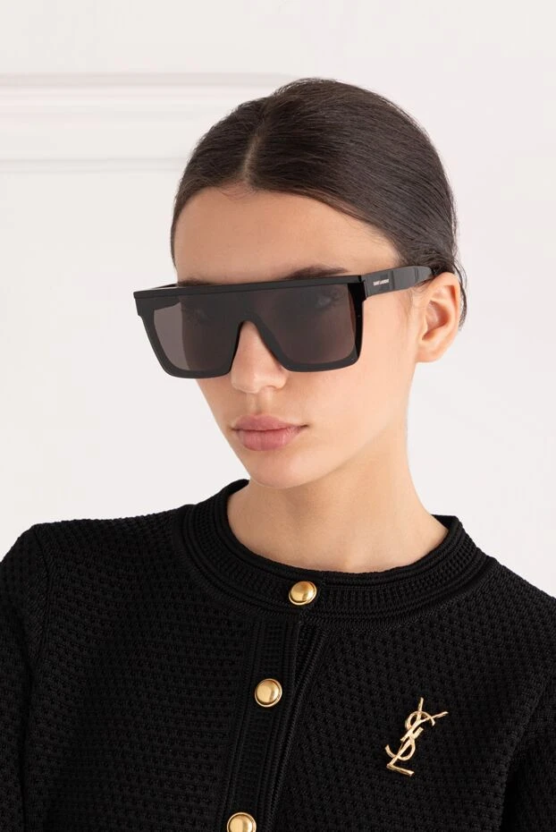 Saint Laurent sunglasses women sl 607 black with logo 189264 - photo 2
