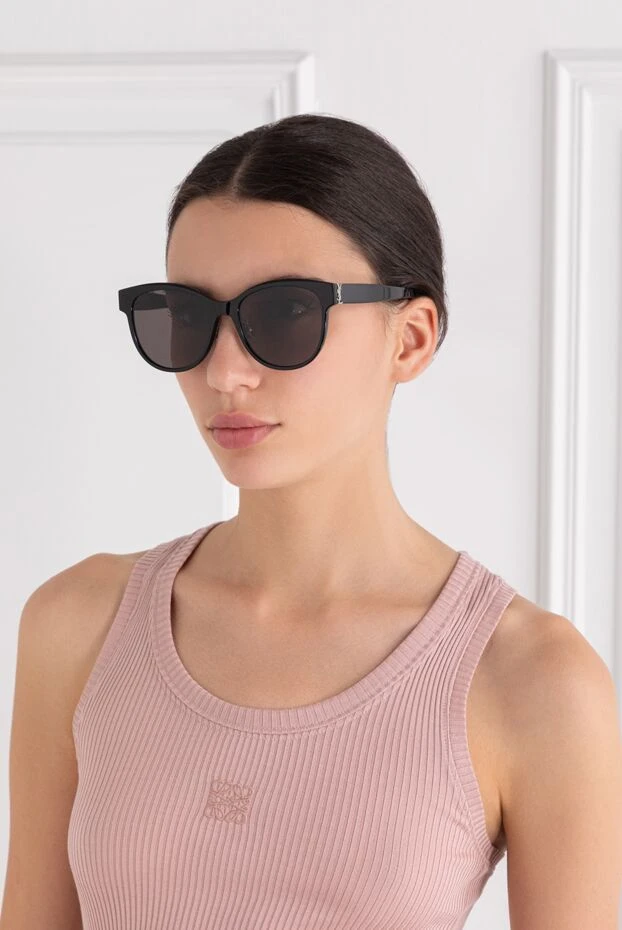 Saint Laurent окуляри для захисту від сонця slm107/k із закругленою оправою з ацетату та нейлоновими лінзами 189267 - фото 2