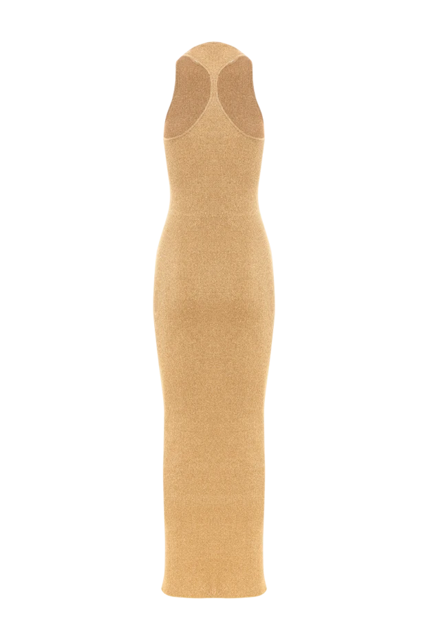 Saint Laurent yellow ribbed lame racerback dress 189270 - photo 2