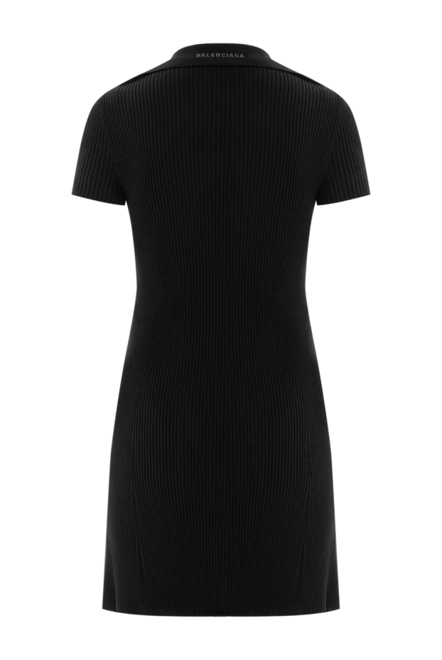 Balenciaga сукня-поло зі змішаної вовни в чорний рубчик 189310 - фото 2