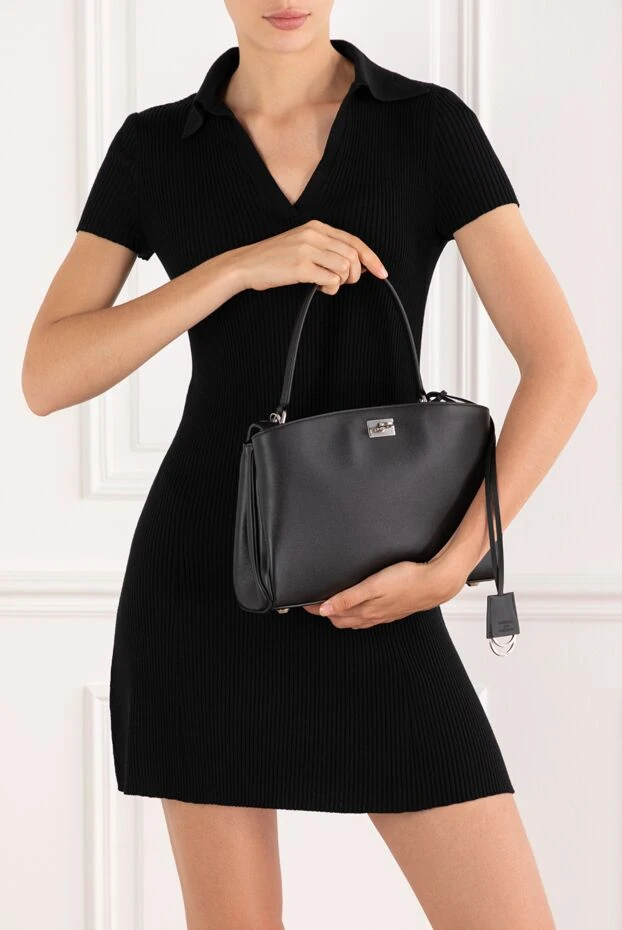 Balenciaga small women's rodeo bag in black calfskin 189321 - photo 2