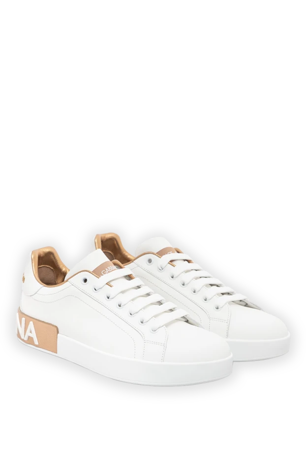 Dolce & Gabbana снікери portofino з телячої шкіри наппа білі з логотипом на п'яті 189334 - фото 3